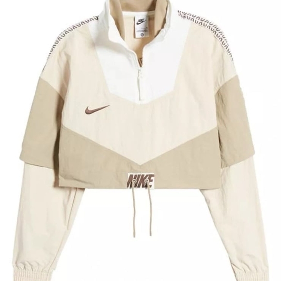 Nike Women's Beige and Cream Bomber Jacket - Picture 1 of 3